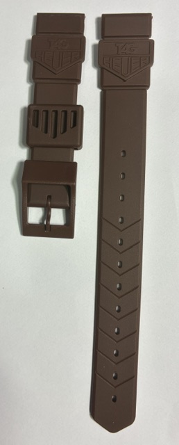 TAG Heuer brown 18mm Rubber Watch Strap