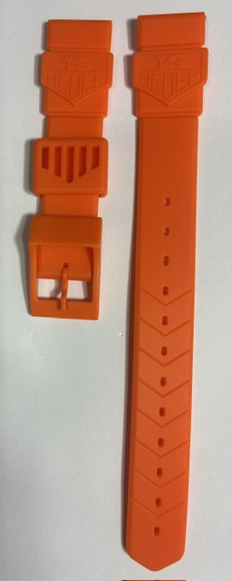 TAG Heuer 18mm Orange Rubber Strap