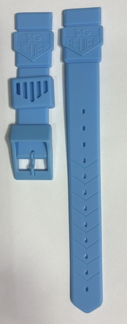 TAG Heuer 18mm Light Blue Rubber Strap
